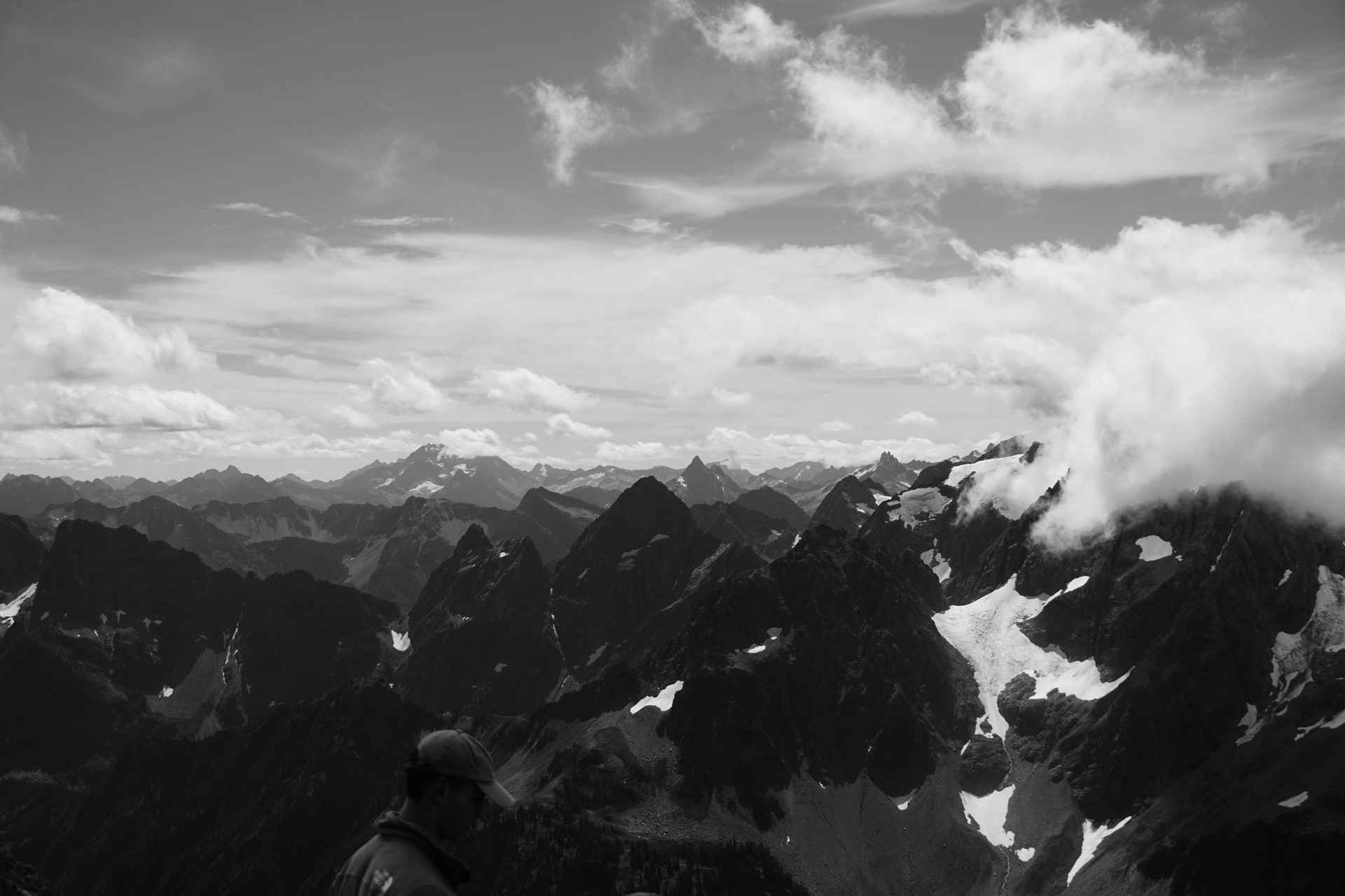 North Cascades mountain range viewed from Sahale Arm