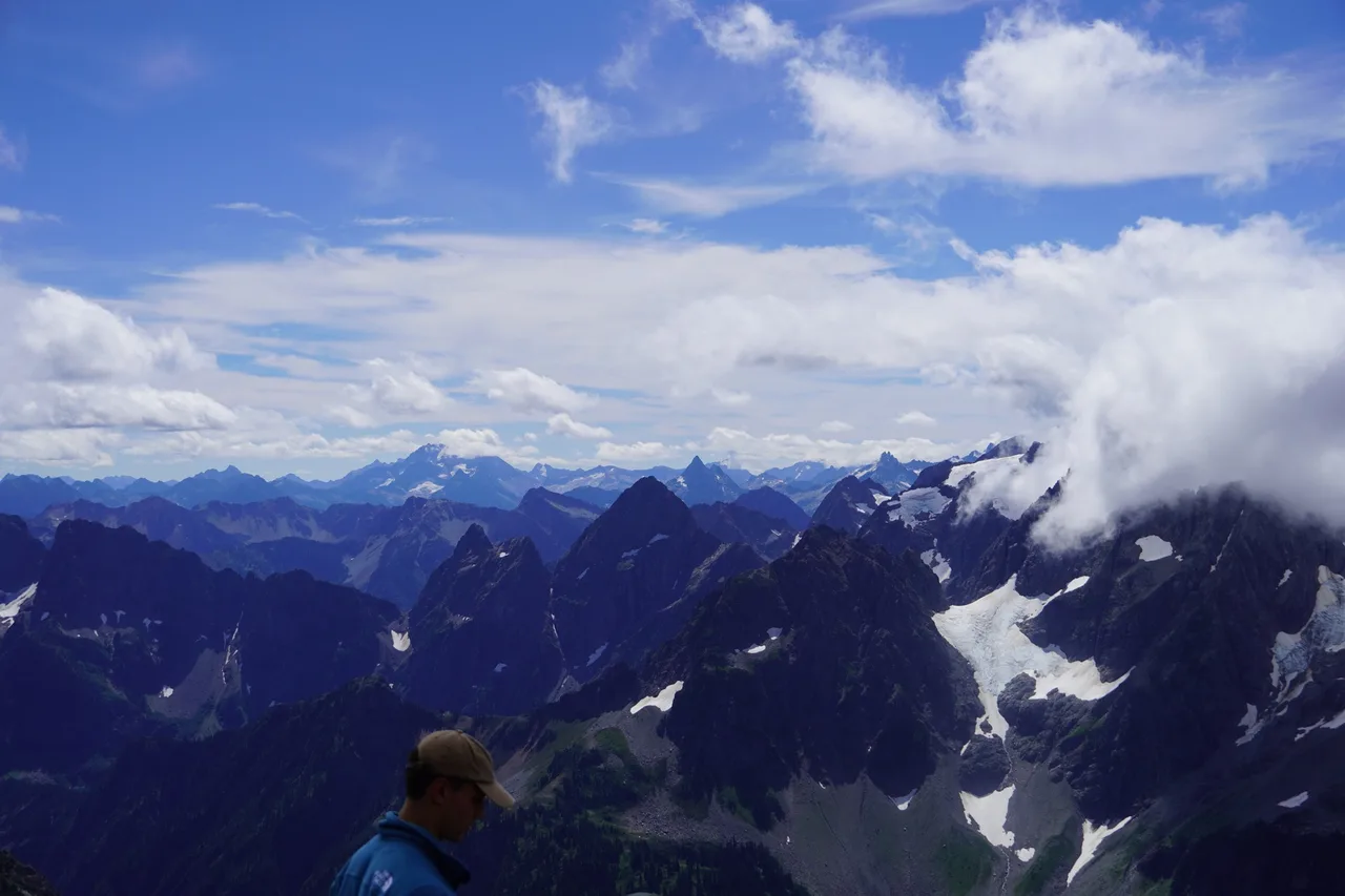 Clouds rolling across the North Cascades