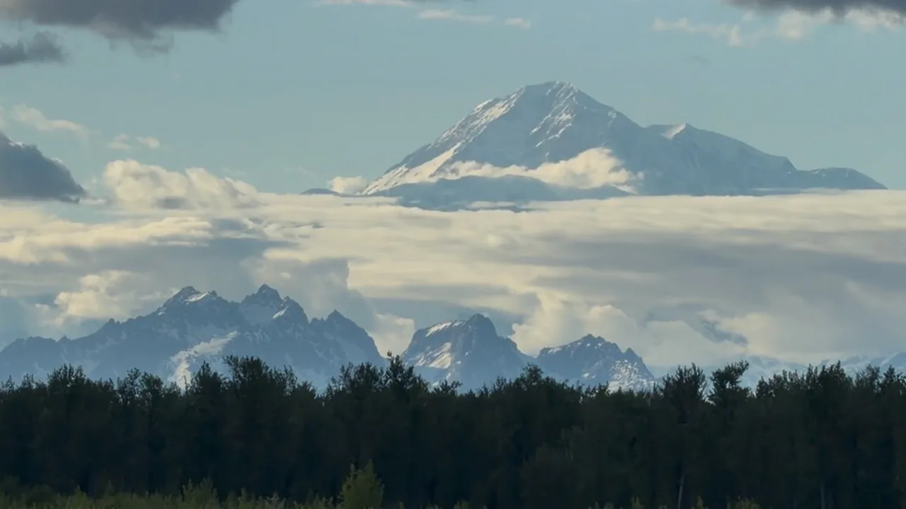 Denali rising above the clouds